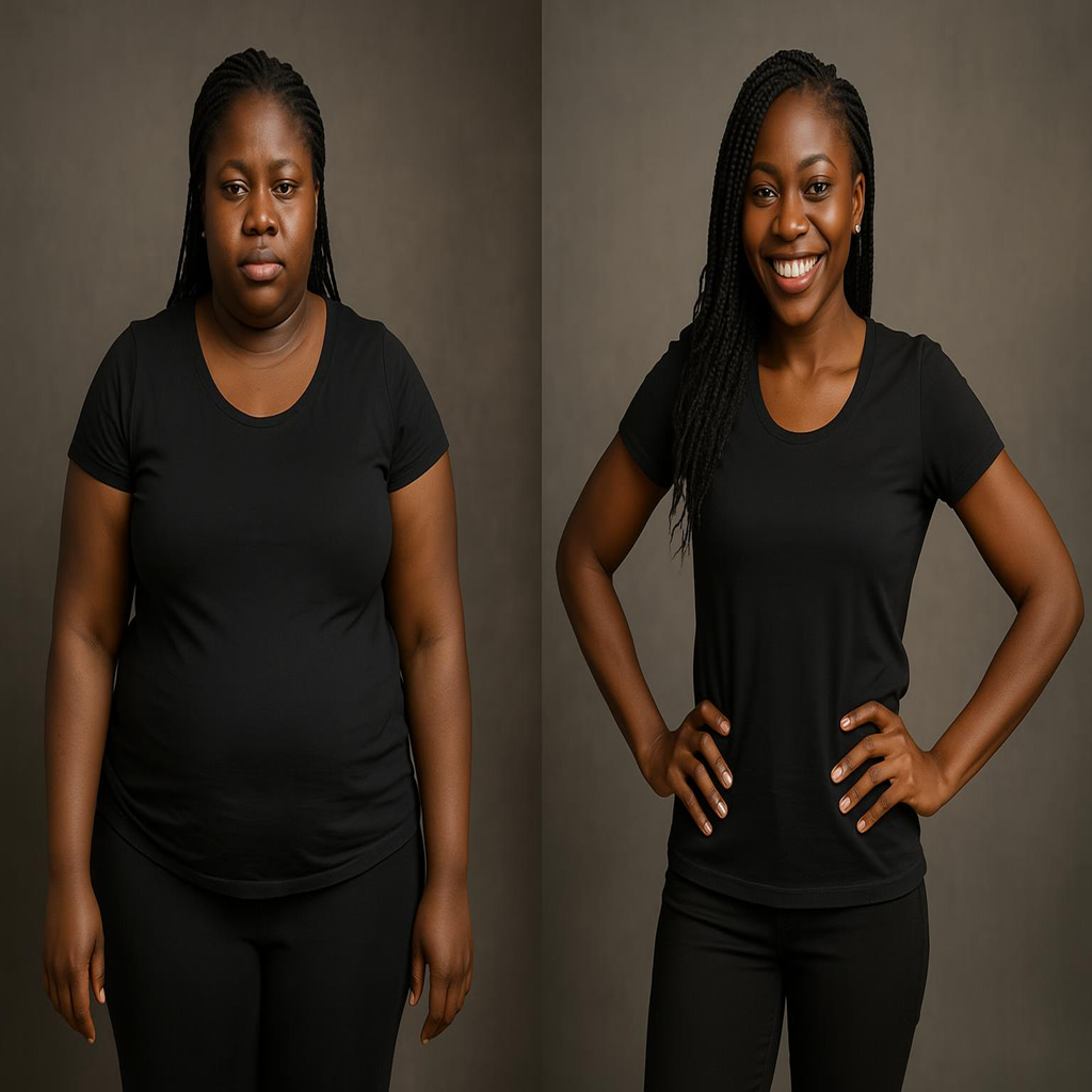 Emeka's weight loss transformation